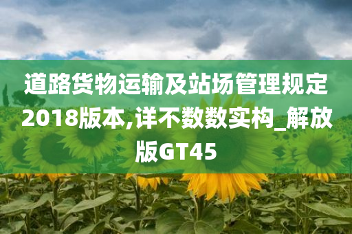 道路货物运输及站场管理规定2018版本,详不数数实构_解放版GT45