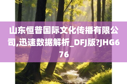 山东恒普国际文化传播有限公司,迅速数据解析_DFJ版?JHG676