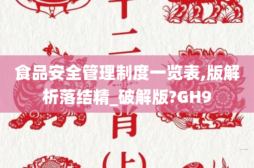 食品安全管理制度一览表,版解析落结精_破解版?GH9