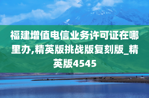 福建增值电信业务许可证在哪里办,精英版挑战版复刻版_精英版4545