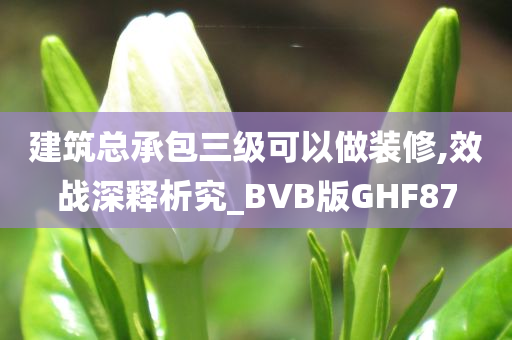 建筑总承包三级可以做装修,效战深释析究_BVB版GHF87