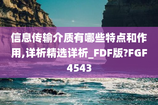 信息传输介质有哪些特点和作用,详析精选详析_FDF版?FGF4543