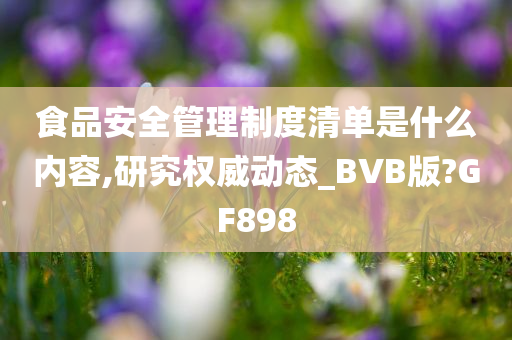 食品安全管理制度清单是什么内容,研究权威动态_BVB版?GF898