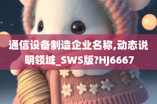 通信设备制造企业名称,动态说明领域_SWS版?HJ6667