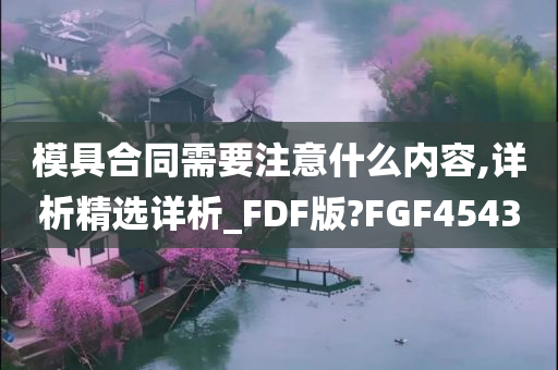 模具合同需要注意什么内容,详析精选详析_FDF版?FGF4543