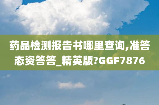 药品检测报告书哪里查询,准答态资答答_精英版?GGF7876