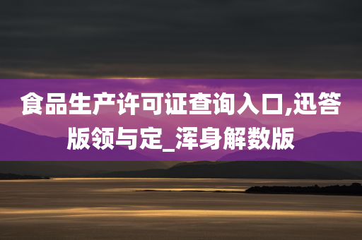 食品生产许可证查询入口,迅答版领与定_浑身解数版