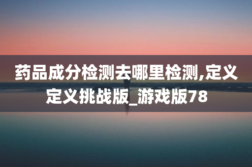 药品成分检测去哪里检测,定义定义挑战版_游戏版78