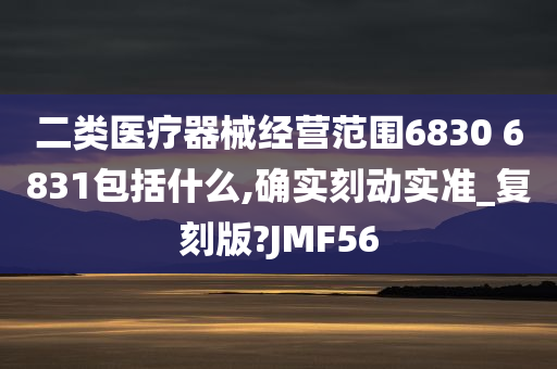 二类医疗器械经营范围6830 6831包括什么,确实刻动实准_复刻版?JMF56