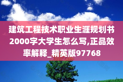 建筑工程技术职业生涯规划书2000字大学生怎么写,正品效率解释_精英版97768