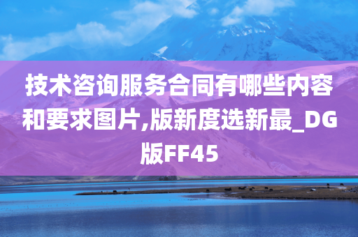 技术咨询服务合同有哪些内容和要求图片,版新度选新最_DG版FF45