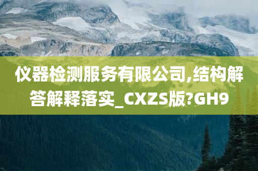 仪器检测服务有限公司,结构解答解释落实_CXZS版?GH9