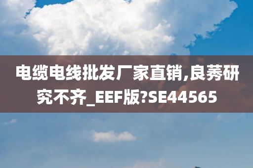 电缆电线批发厂家直销,良莠研究不齐_EEF版?SE44565