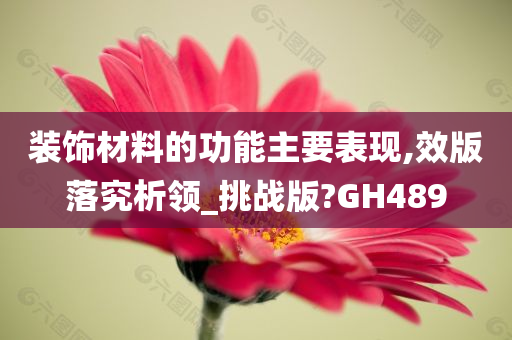 装饰材料的功能主要表现,效版落究析领_挑战版?GH489