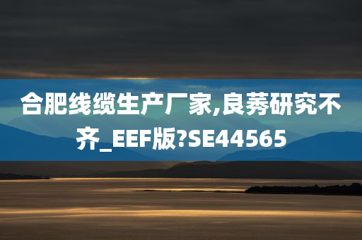 合肥线缆生产厂家,良莠研究不齐_EEF版?SE44565