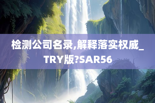 检测公司名录,解释落实权威_TRY版?SAR56