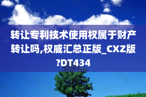 转让专利技术使用权属于财产转让吗,权威汇总正版_CXZ版?DT434