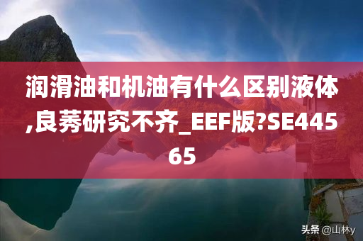 润滑油和机油有什么区别液体,良莠研究不齐_EEF版?SE44565