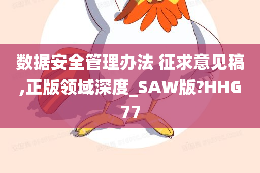 数据安全管理办法 征求意见稿,正版领域深度_SAW版?HHG77