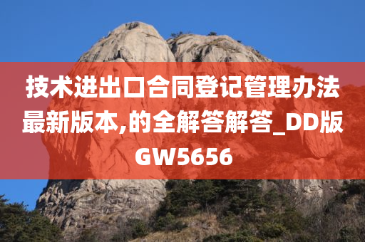 技术进出口合同登记管理办法最新版本,的全解答解答_DD版GW5656