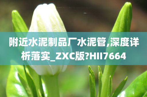 附近水泥制品厂水泥管,深度详析落实_ZXC版?HII7664