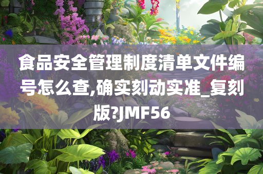 食品安全管理制度清单文件编号怎么查,确实刻动实准_复刻版?JMF56