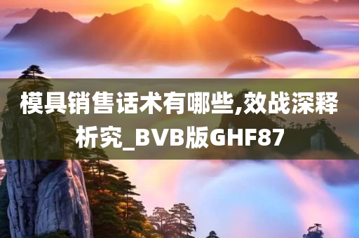 模具销售话术有哪些,效战深释析究_BVB版GHF87