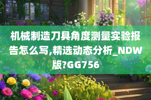 机械制造刀具角度测量实验报告怎么写,精选动态分析_NDW版?GG756