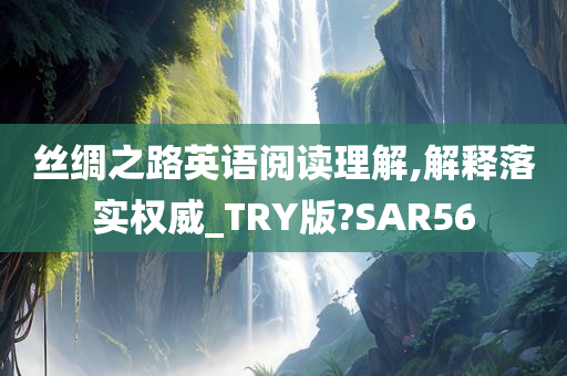 丝绸之路英语阅读理解,解释落实权威_TRY版?SAR56