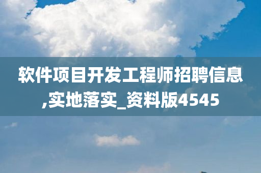 软件项目开发工程师招聘信息,实地落实_资料版4545