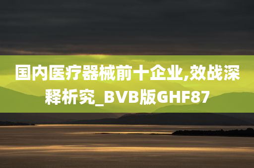 国内医疗器械前十企业,效战深释析究_BVB版GHF87