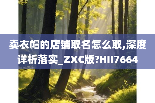 卖衣帽的店铺取名怎么取,深度详析落实_ZXC版?HII7664