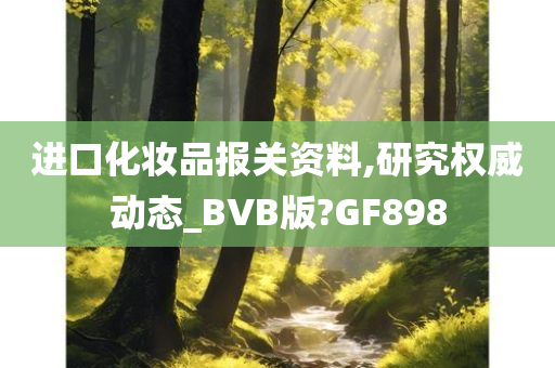 进口化妆品报关资料,研究权威动态_BVB版?GF898