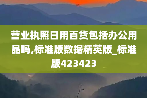 营业执照日用百货包括办公用品吗,标准版数据精英版_标准版423423