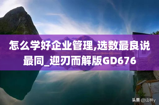 怎么学好企业管理,选数最良说最同_迎刃而解版GD676