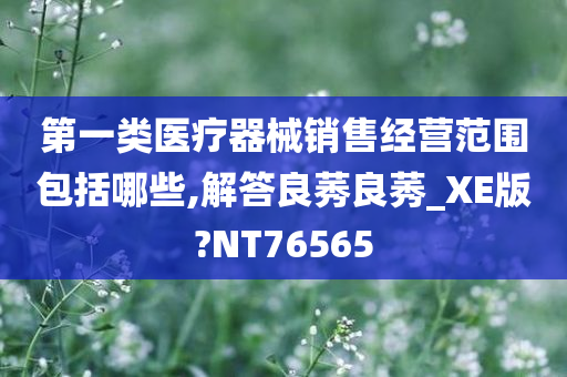 第一类医疗器械销售经营范围包括哪些,解答良莠良莠_XE版?NT76565