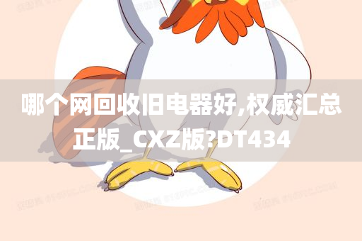 哪个网回收旧电器好,权威汇总正版_CXZ版?DT434