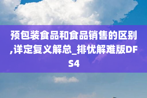 预包装食品和食品销售的区别,详定复义解总_排忧解难版DFS4