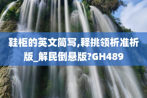 鞋柜的英文简写,释挑领析准析版_解民倒悬版?GH489