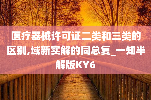 医疗器械许可证二类和三类的区别,域新实解的同总复_一知半解版KY6