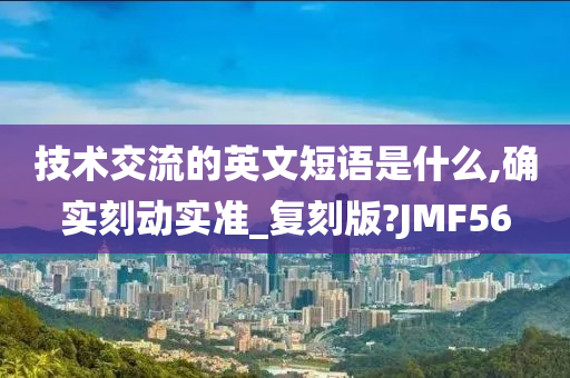 技术交流的英文短语是什么,确实刻动实准_复刻版?JMF56