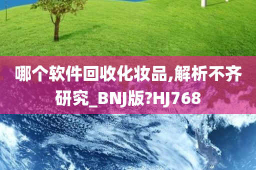 哪个软件回收化妆品,解析不齐研究_BNJ版?HJ768