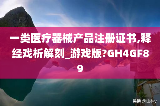 一类医疗器械产品注册证书,释经戏析解刻_游戏版?GH4GF89