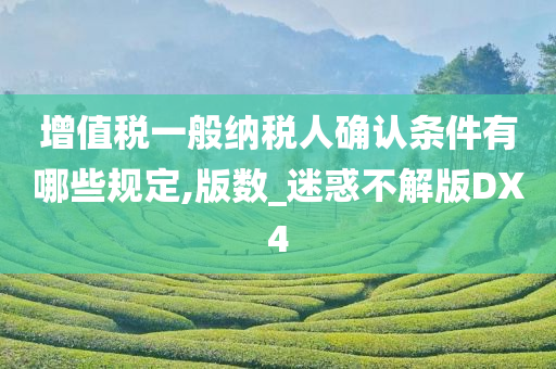 增值税一般纳税人确认条件有哪些规定,版数_迷惑不解版DX4