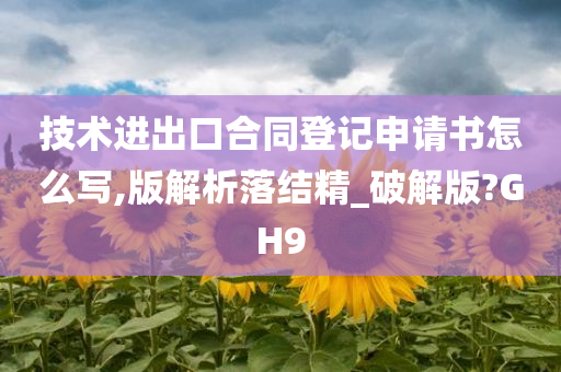 技术进出口合同登记申请书怎么写,版解析落结精_破解版?GH9