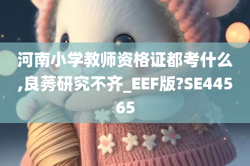 河南小学教师资格证都考什么,良莠研究不齐_EEF版?SE44565