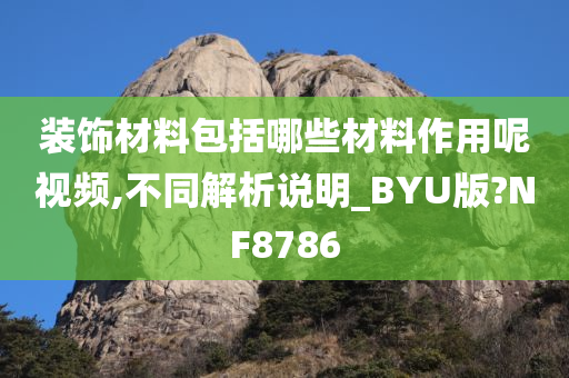 装饰材料包括哪些材料作用呢视频,不同解析说明_BYU版?NF8786