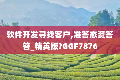 软件开发寻找客户,准答态资答答_精英版?GGF7876