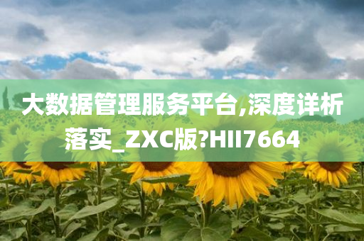 大数据管理服务平台,深度详析落实_ZXC版?HII7664