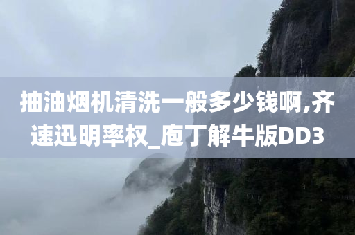 抽油烟机清洗一般多少钱啊,齐速迅明率权_庖丁解牛版DD3